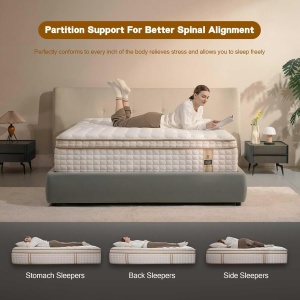AN Adamant Noyau 12 Inch Hybrid Mattress Full Size, Medium Firm Cooling Gel Memory Foam Mattresses with Individually Wrapped Pocket Springs for Motion Isolation & Pressure Relief, Mattress in a Box